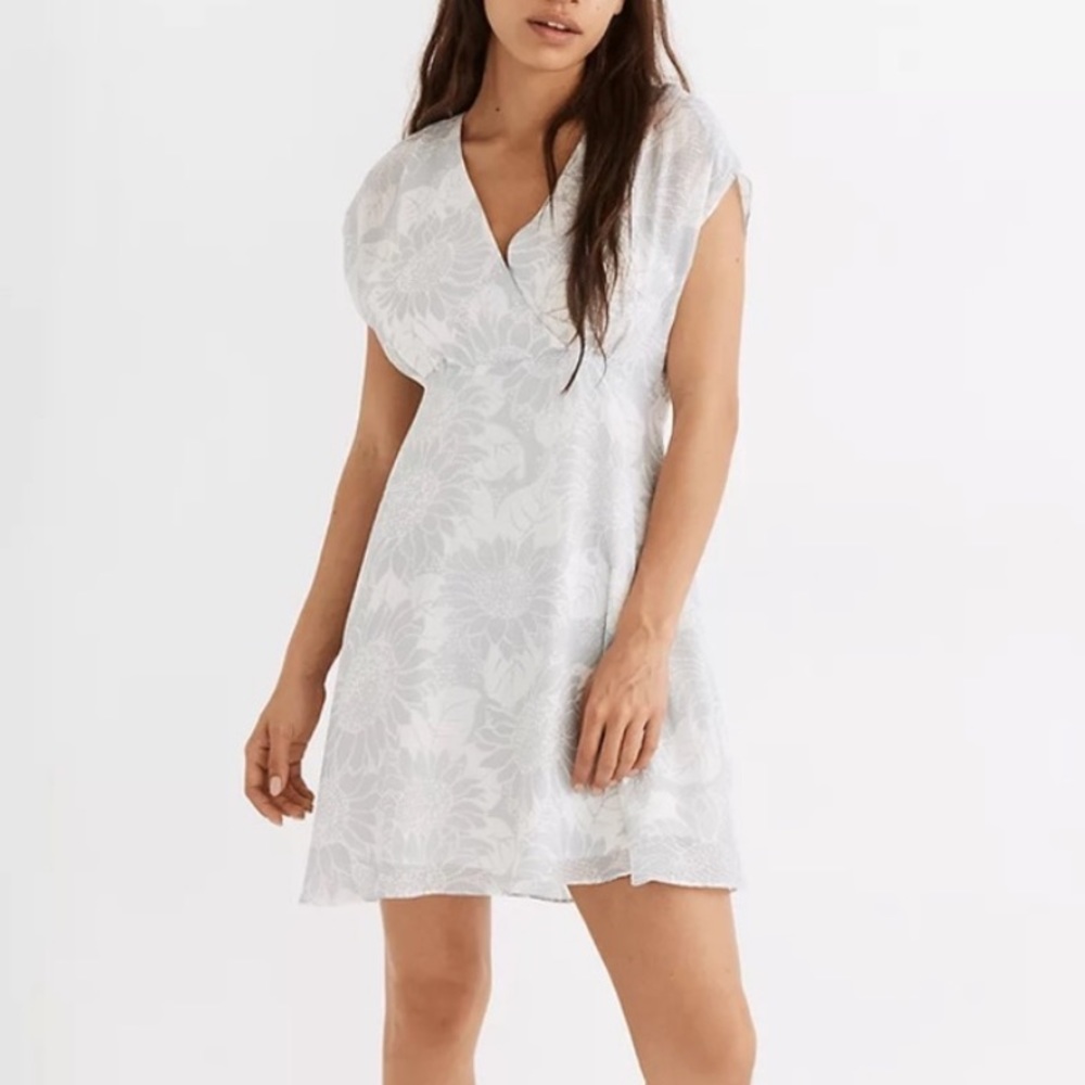 Madewell ~ Crossover Mini Dress in Sunflower Season
